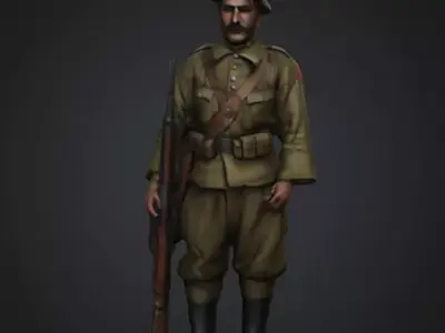 Turk askeri Turkish soldier 3D print model