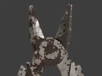 Old Rusty Pliers Tool Low-poly 3D model