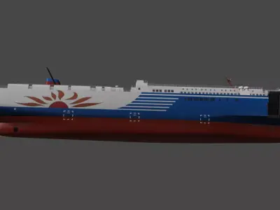 MOL Sunflower Passenger RO-PAX ship Low-poly 3D model