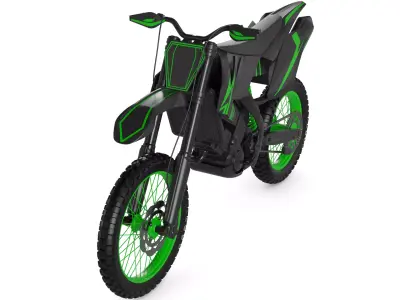 Motocross Motorcycle 3D model 2