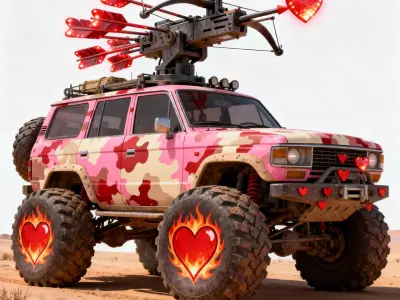 Gift Wrapped Ribbon SUV 3D Model Low-poly 3D model