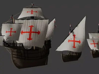 caravels colon Low-poly 3D model
