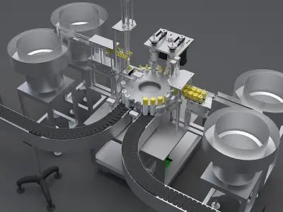 Spray filling production line 3D model