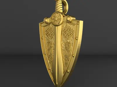 Perun Shield  3D Pendant Model 3D print model