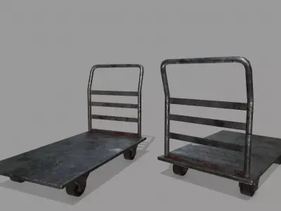 Trolley metal hand truck Low-poly 3D model