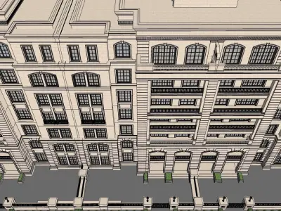 Classical apartment commercial building 3d model 3D model