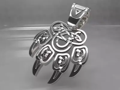 Veles print pendant with celtic design 3D model