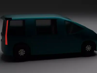 Van Low Poly Game Rady Low-poly 3D model
