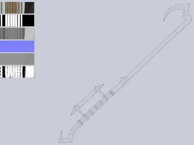 Hook sword Low-poly 3D model