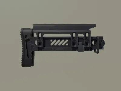AK PT-1 Zenit Gun Stock Low-poly 3D model