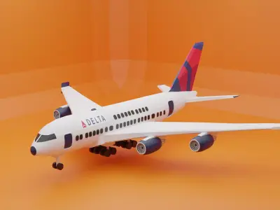 AIR BUS A380-300 Low-poly 3D model