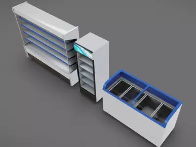 Supermarket Assets  Low-poly 3D model