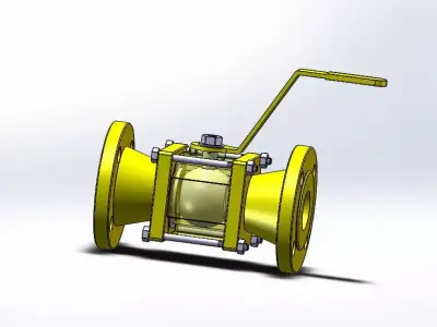 Flanged ball valve DN100 3D model