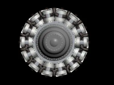 Bristol Hercules aircraft engine 3D model