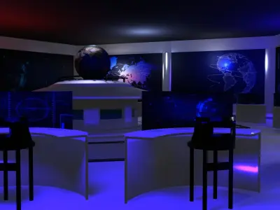 Command Center - Control Room- Military Base - Turkmenistan Low-poly 3D model