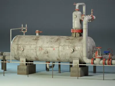 Industrial Vessel Separator PBR Game Ready Low-poly 3D model