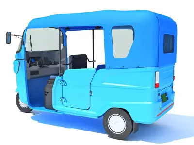 Electric 3 Wheeler Taxi Tuk Tuk 3D model