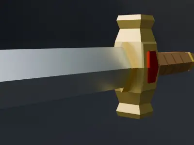 Stylized sword Free low-poly 3D model purchase