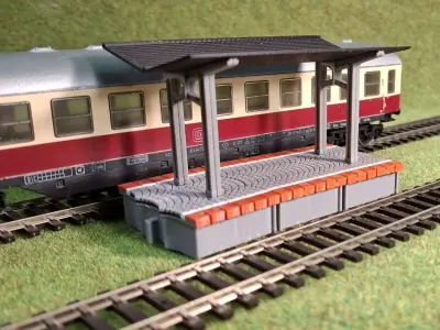 Double Edge Platform Roof2 1-87 FDM color 3D print model