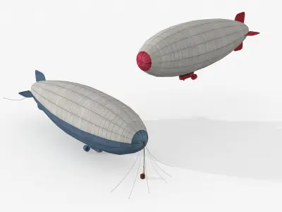 Lowpolygonal Airships Low-poly 3D model