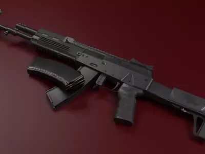 AK-12 Assault Rifle Low-poly 3D model