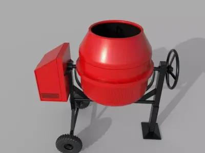 Concrete Mixer PBR Low-poly 3D model