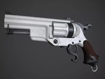 Game Ready Revolver Low-poly 3D model