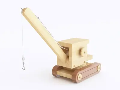 Wooden toy crane 01 3D model