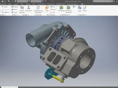 Car Turbocharger GT37 assemble 3D model