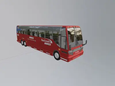 Red Coach Bus 3D model