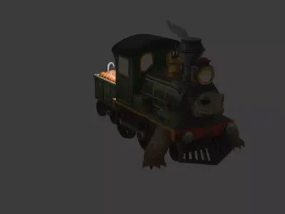 Stylized Frog Locomotive - Fantasy Train Model 3D print model