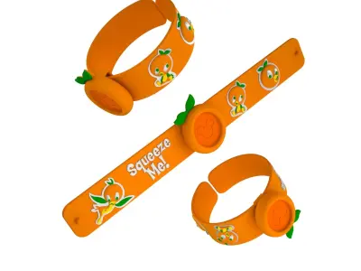 Orange Bird MagicBand Slap Bracelet 3D model