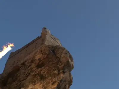 Realistic Castle On Rock Low-poly 3D model