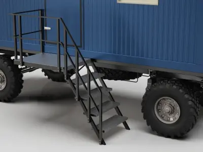 TRAILER with wheels and door 3D model