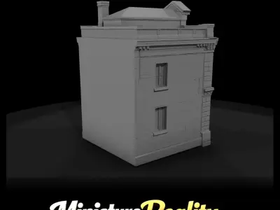 1-87 Double Bay Brick Firehouse Print Ready STL 3D print model purchase