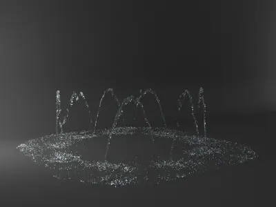 Water Jet Exterior Fountains Pack 2 3D model