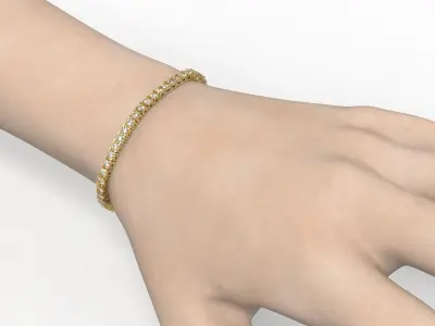 Diamond Tennis Bracelet 3mm  3D print model