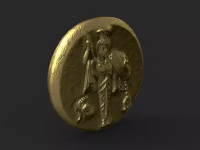 Alexander the great as Heracles pergamon coin 3D print model