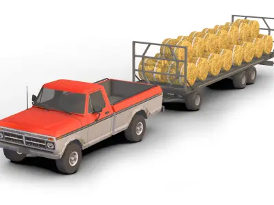 3D model Farm Vehicle Pack Low-poly 3D model