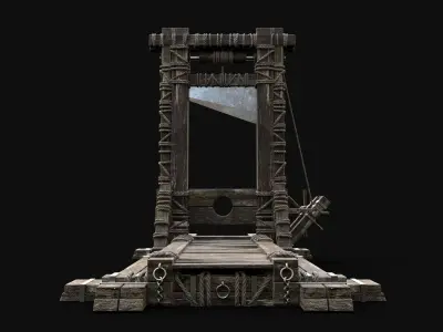 GUILLOTINE TORTURE EXECUTION TORMENT TOOL AAA CONSTRUCTION Low-poly 3D model