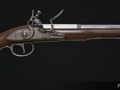Flintlock Pistol Low-poly 3D model buy