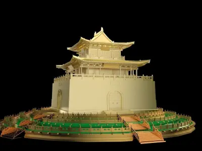 Chinese ancient  house   3D model get