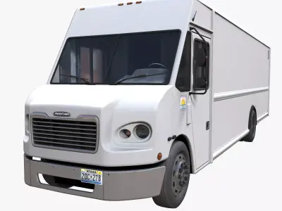 Freightliner MT55 box van Low-poly 3D model