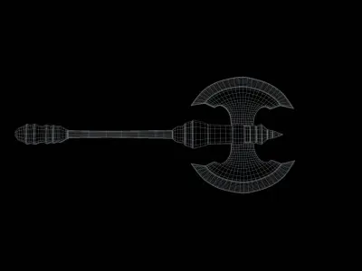 Engraved steel axe Free low-poly 3D model