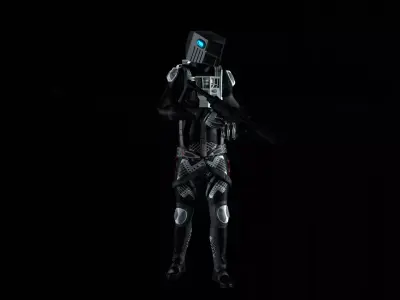 Robot Soldier - Assault Soldier Low-poly 3D model 25