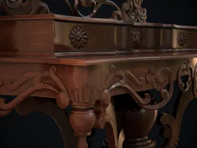 Dusty Antique Vanity Low-poly 3D model