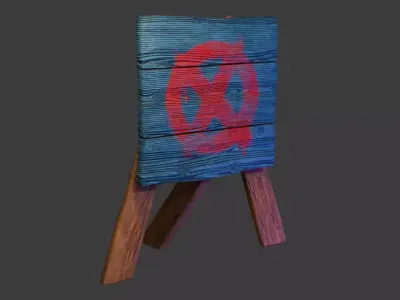 Wooden Knife Throwing Target Low-poly 3D model