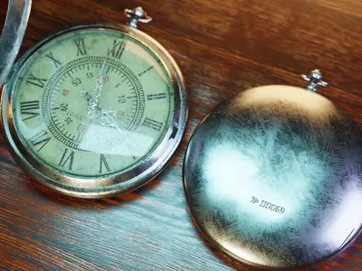 Game ready 3d model of pocket watch Low-poly 3D model