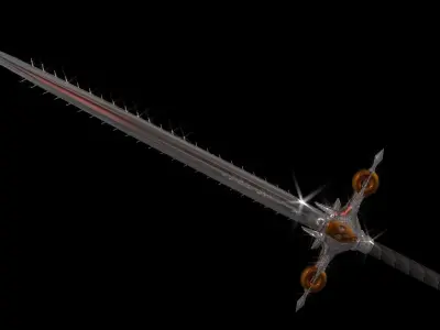 Low poly dark sword Low-poly 3D model