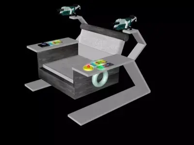 Sci-Fi chair with weapons Free 3D model